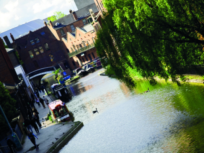 Scenic view of canal in Birmingham
