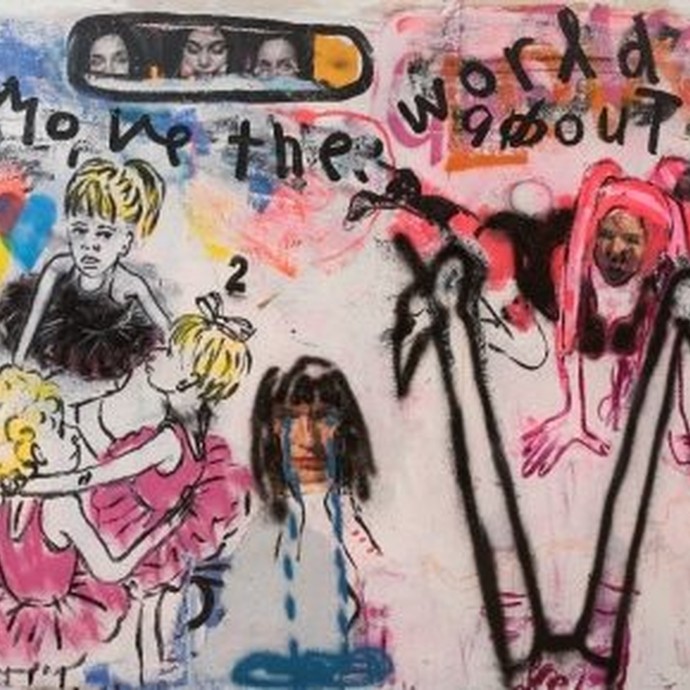 A colourful example of work by Professor Williams, a leading voice in contemporary British Art whose raw and powerful paintings stretch across vast canvases and reference Renaissance portraiture.