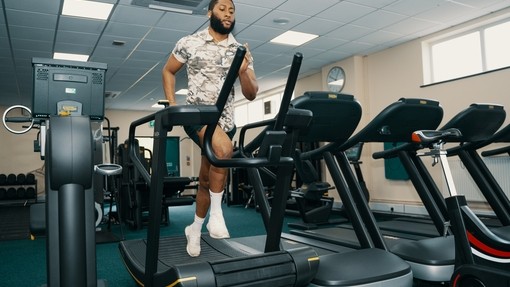 Student on a treadmill