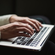 A person using a laptop