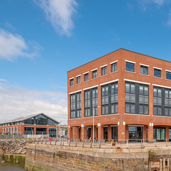 View of Swansea IQ building and the surrounding area
