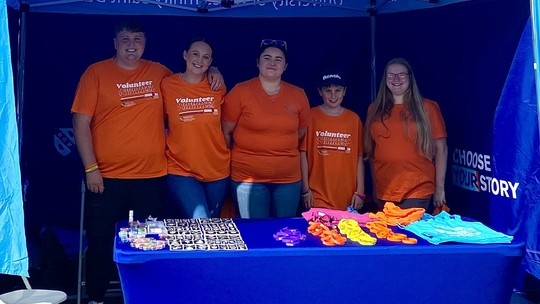 Volunteers at a fair